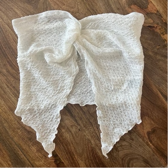 Tops - Front Twist Tube Top Knitted Material